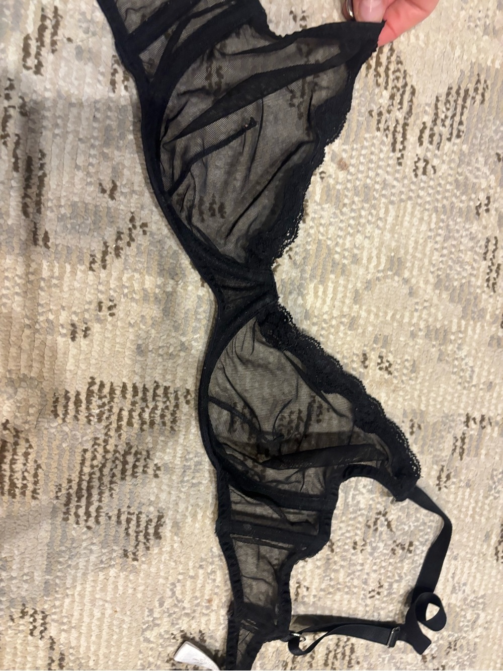 Fleur du Mal Black Sheer Lace Underwire Bra